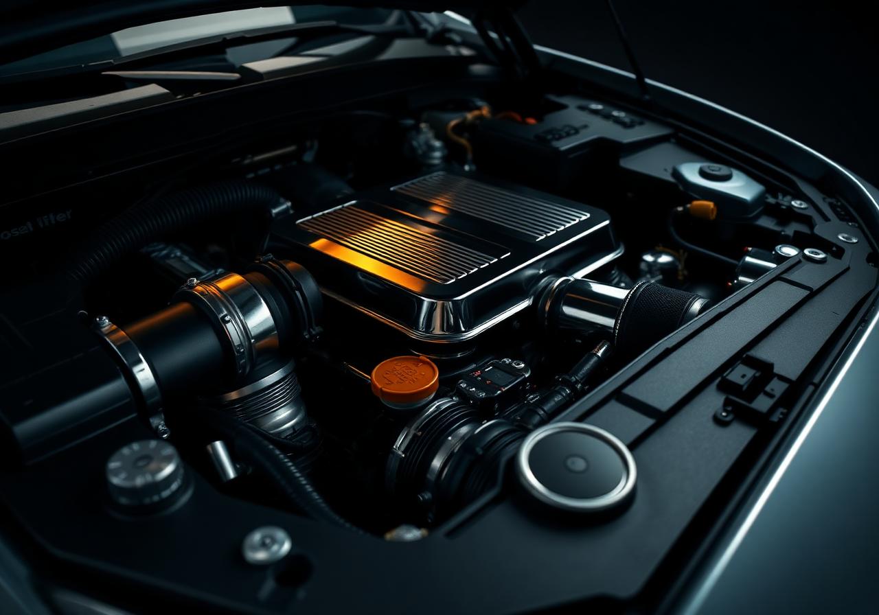 Clean modern car engine bay serviced by Manchester Mobile Mechanic